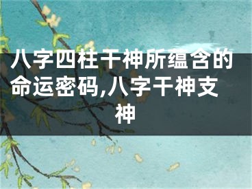 八字四柱干神所蕴含的命运密码,八字干神支神