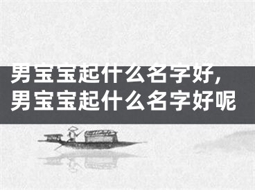 男宝宝起什么名字好,男宝宝起什么名字好呢