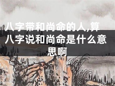 八字带和尚命的人,算八字说和尚命是什么意思啊