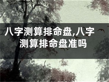 八字测算排命盘,八字测算排命盘准吗