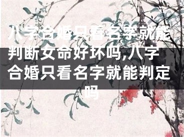 八字合婚只看名字就能判断女命好坏吗,八字合婚只看名字就能判定吗
