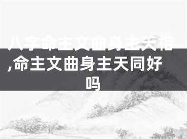 八字命主文曲身主天相,命主文曲身主天同好吗