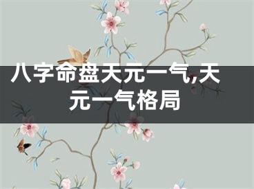 八字命盘天元一气,天元一气格局