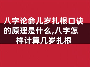 八字论命儿岁扎根口诀的原理是什么,八字怎样计算几岁扎根