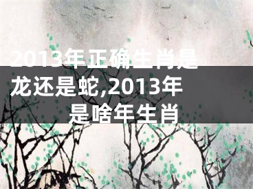 2013年正确生肖是龙还是蛇,2013年是啥年生肖