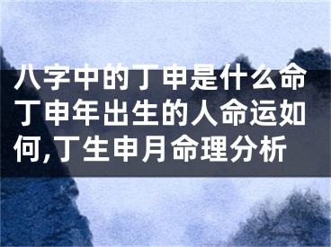 八字中的丁申是什么命丁申年出生的人命运如何,丁生申月命理分析