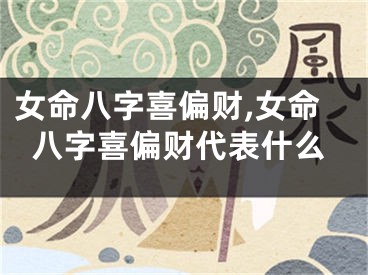 女命八字喜偏财,女命八字喜偏财代表什么