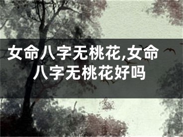 女命八字无桃花,女命八字无桃花好吗