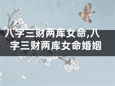 八字三财两库女命,八字三财两库女命婚姻