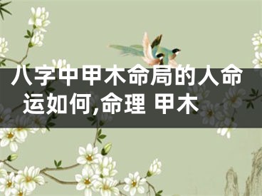 八字中甲木命局的人命运如何,命理 甲木