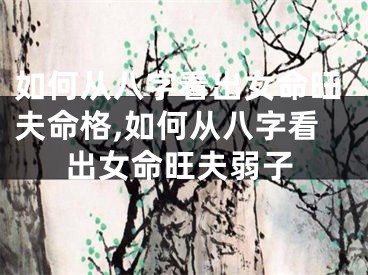 如何从八字看出女命旺夫命格,如何从八字看出女命旺夫弱子