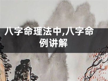 八字命理法中,八字命例讲解