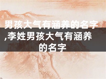 男孩大气有涵养的名字,李姓男孩大气有涵养的名字