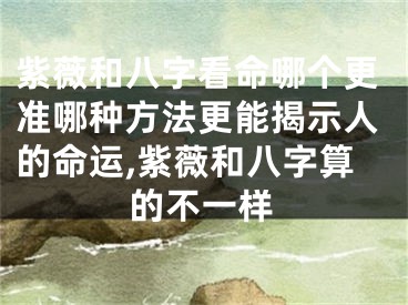紫薇和八字看命哪个更准哪种方法更能揭示人的命运,紫薇和八字算的不一样