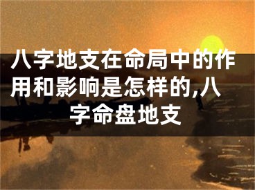 八字地支在命局中的作用和影响是怎样的,八字命盘地支