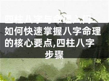 四柱八字与命理入门：如何快速掌握八字命理的核心要点,四柱八字步骤