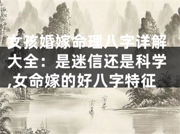 女孩婚嫁命理八字详解大全：是迷信还是科学,女命嫁的好八字特征