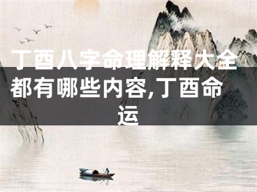 丁酉八字命理解释大全都有哪些内容,丁酉命运