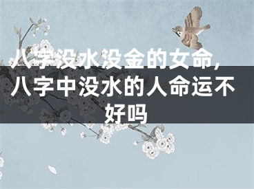 八字没水没金的女命,八字中没水的人命运不好吗