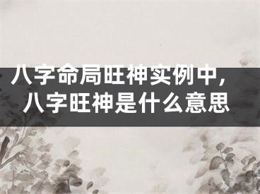 八字命局旺神实例中,八字旺神是什么意思