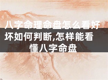 八字命理命盘怎么看好坏如何判断,怎样能看懂八字命盘