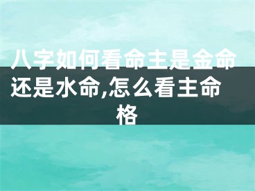 八字如何看命主是金命还是水命,怎么看主命格