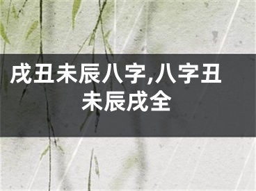 戌丑未辰八字,八字丑未辰戌全