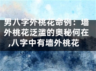 男八字外桃花命例：墙外桃花泛滥的奥秘何在,八字中有墙外桃花