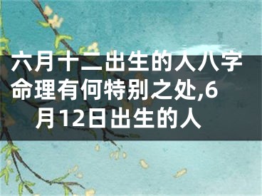 六月十二出生的人八字命理有何特别之处,6月12日出生的人