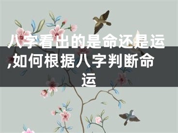 八字看出的是命还是运,如何根据八字判断命运