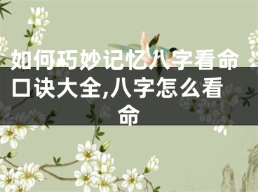 如何巧妙记忆八字看命口诀大全,八字怎么看命