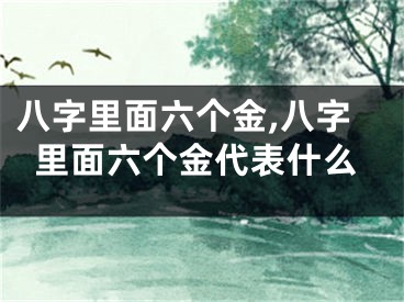 八字里面六个金,八字里面六个金代表什么