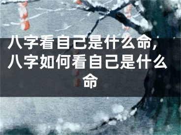 八字看自己是什么命,八字如何看自己是什么命