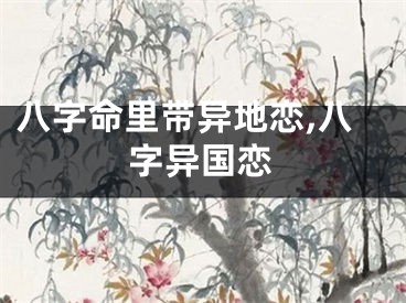 八字命里带异地恋,八字异国恋