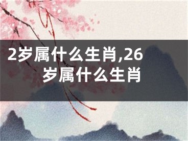 2岁属什么生肖,26岁属什么生肖