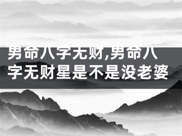 男命八字无财,男命八字无财星是不是没老婆