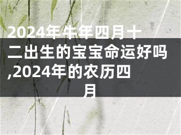 2024年牛年四月十二出生的宝宝命运好吗,2024年的农历四月