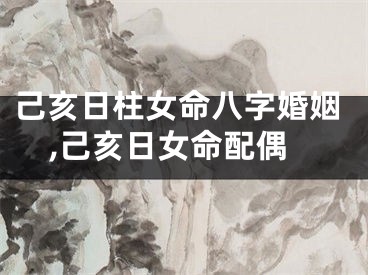 己亥日柱女命八字婚姻,己亥日女命配偶