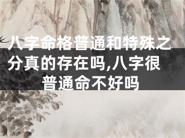 八字命格普通和特殊之分真的存在吗,八字很普通命不好吗