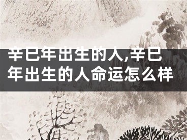 辛巳年出生的人,辛巳年出生的人命运怎么样