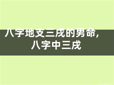 八字地支三戌的男命,八字中三戌