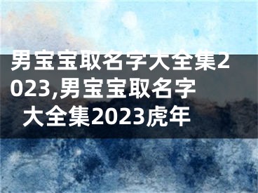 男宝宝取名字大全集2023,男宝宝取名字大全集2023虎年