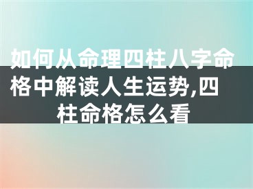 如何从命理四柱八字命格中解读人生运势,四柱命格怎么看