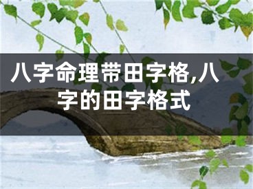 八字命理带田字格,八字的田字格式
