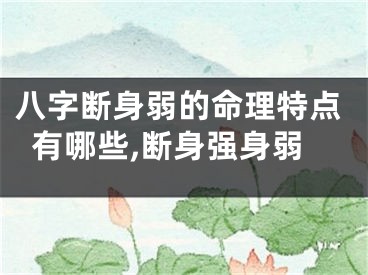 八字断身弱的命理特点有哪些,断身强身弱