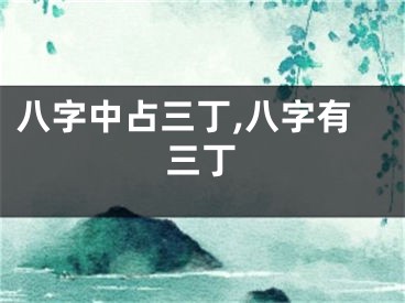 八字中占三丁,八字有三丁