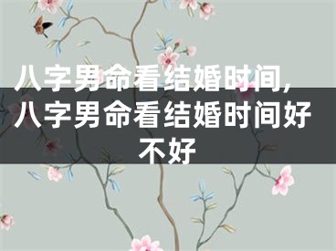 八字男命看结婚时间,八字男命看结婚时间好不好