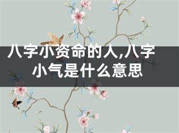 八字小资命的人,八字小气是什么意思