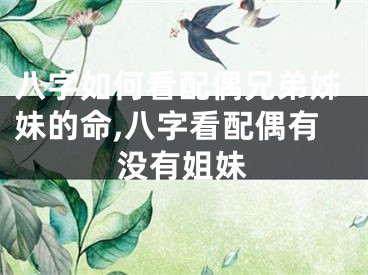 八字如何看配偶兄弟姊妹的命,八字看配偶有没有姐妹