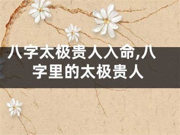 八字太极贵人入命,八字里的太极贵人